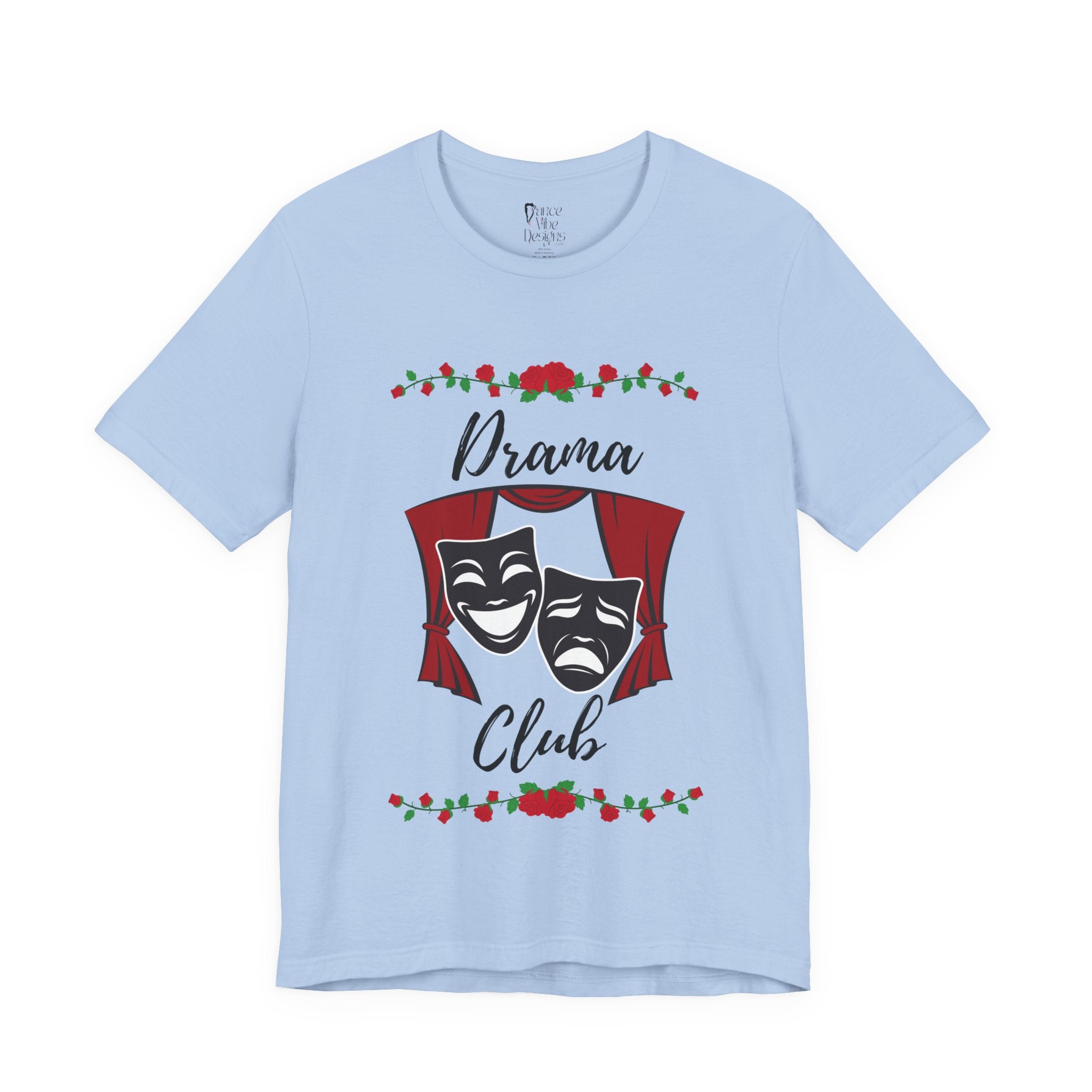 Adult Drama Club Masks Roses Graphic T-Shirt