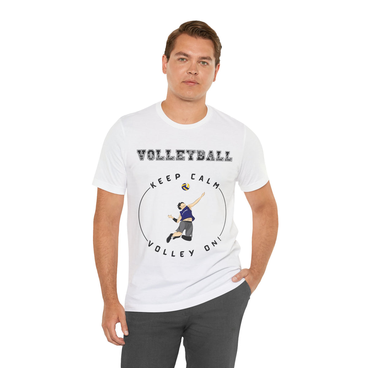Adult Volleyball Male Graphic T-Shirt