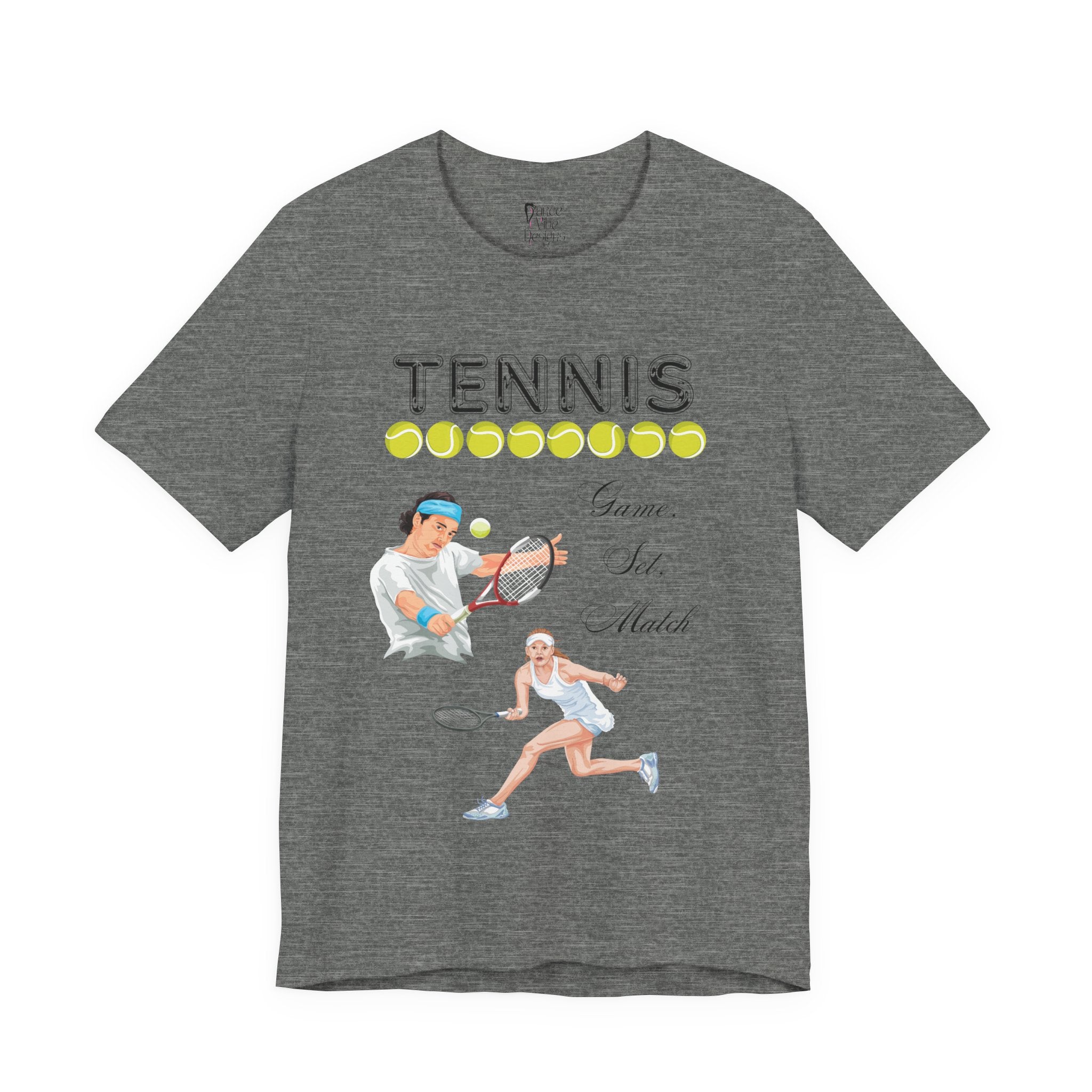 Adult Tennis Game Set Match Graphic T-Shirt