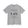 Front view of a youth Gildan 5000B heavy cotton t-shirt in sport grey with a Lyrical Dance graphic and text