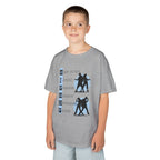 Young boy wearing a youth Gildan 5000B heavy cotton t-shirt in sports grey with dancing Hip Hop Couples