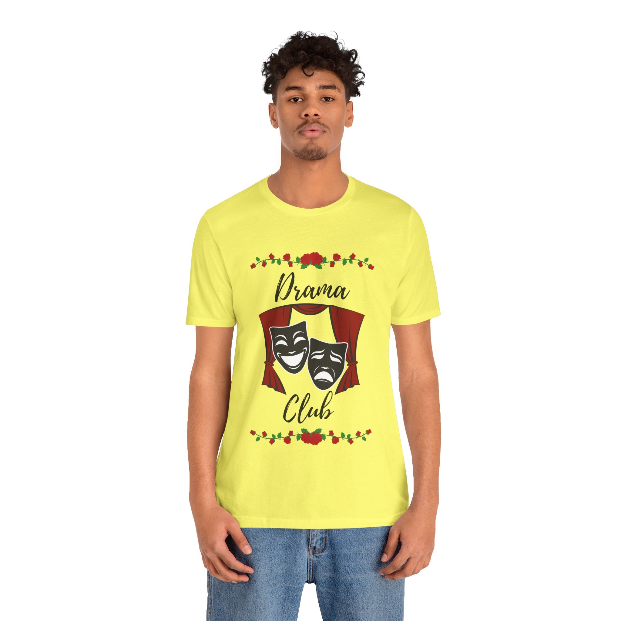 Adult Drama Club Masks Roses Graphic T-Shirt