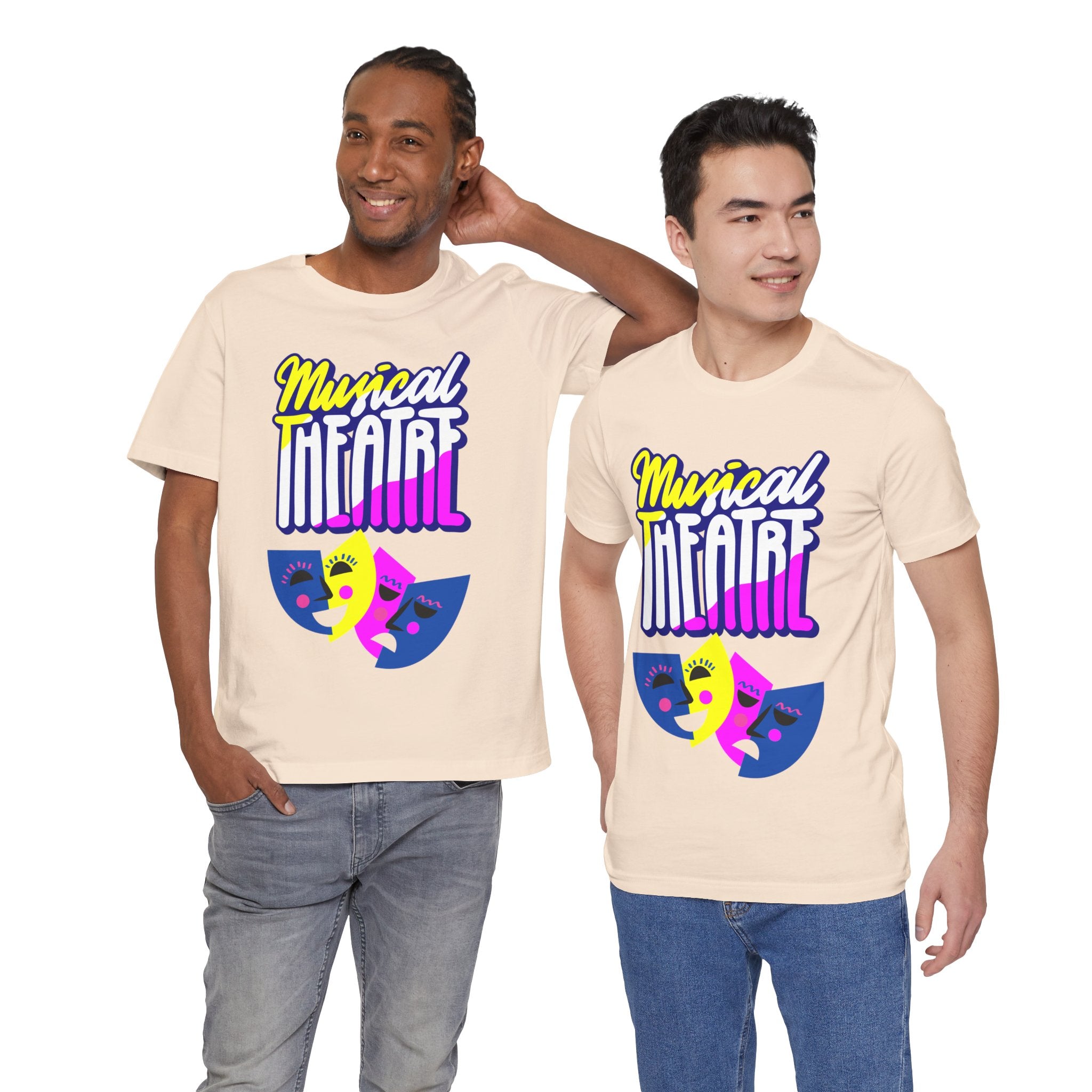 Adult Musical Theater Rainbow Mask Graphic T-Shirt