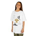 Young girl wearing a youth Gildan 5000B heavy cotton t-shirt in white with a Dance Competition theme