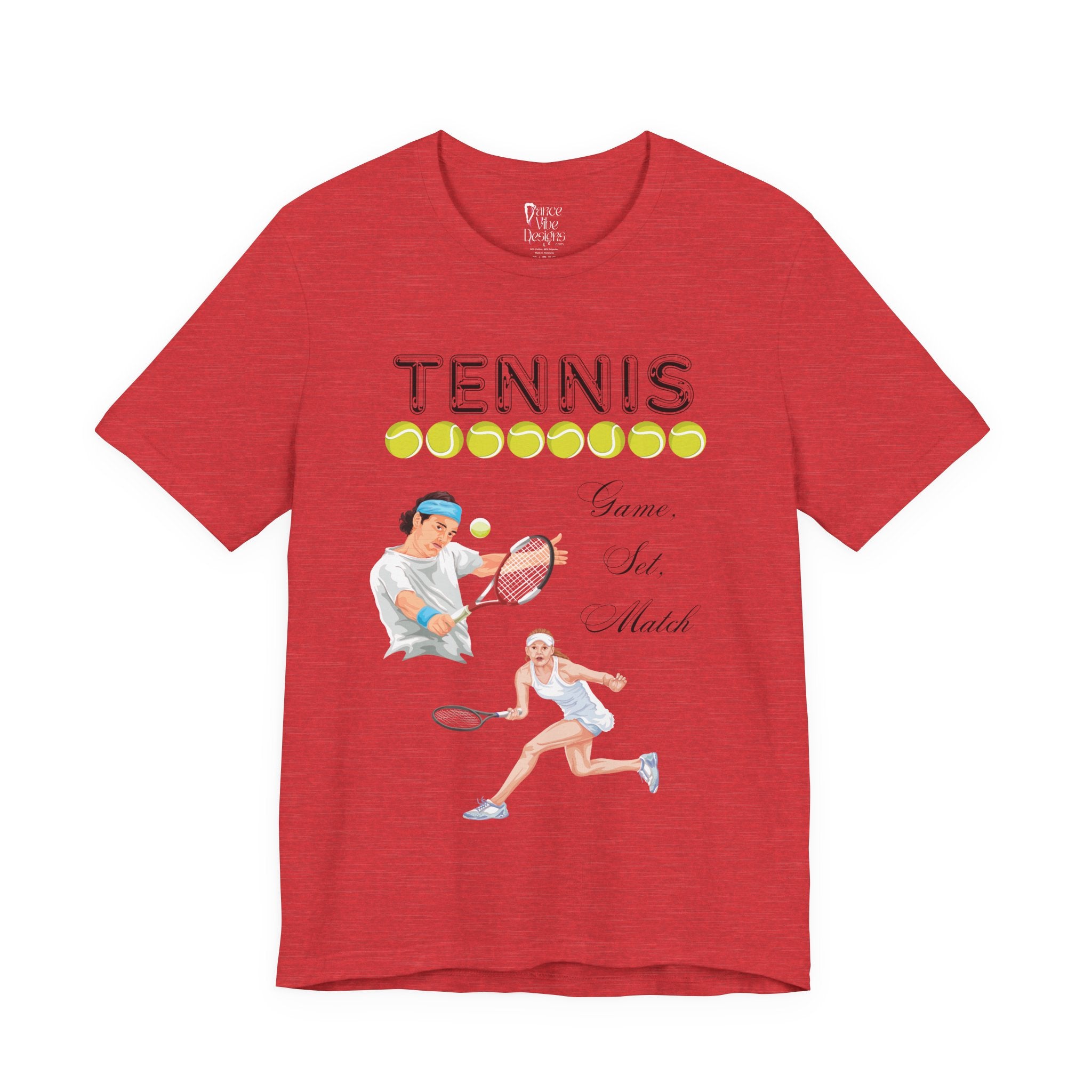 Adult Tennis Game Set Match Graphic T-Shirt