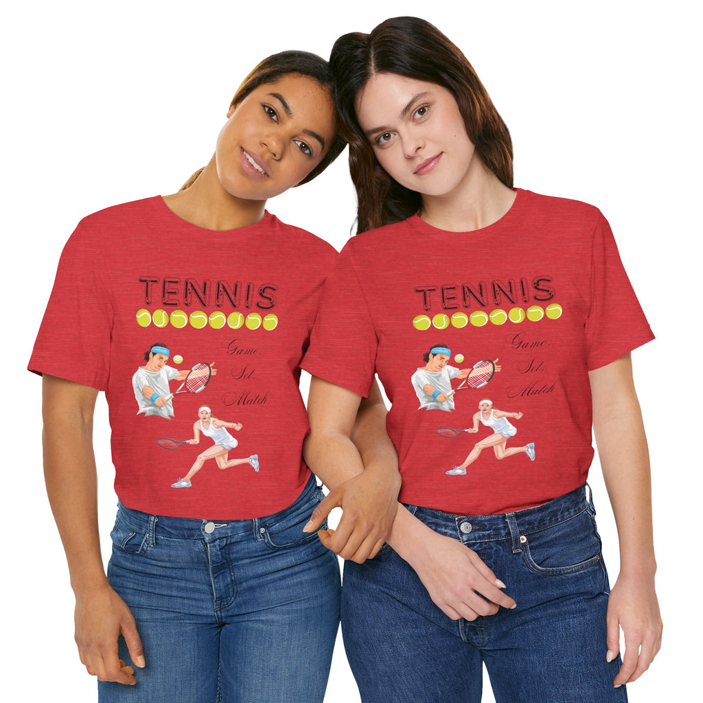 Adult Tennis Game Set Match Graphic T-Shirt