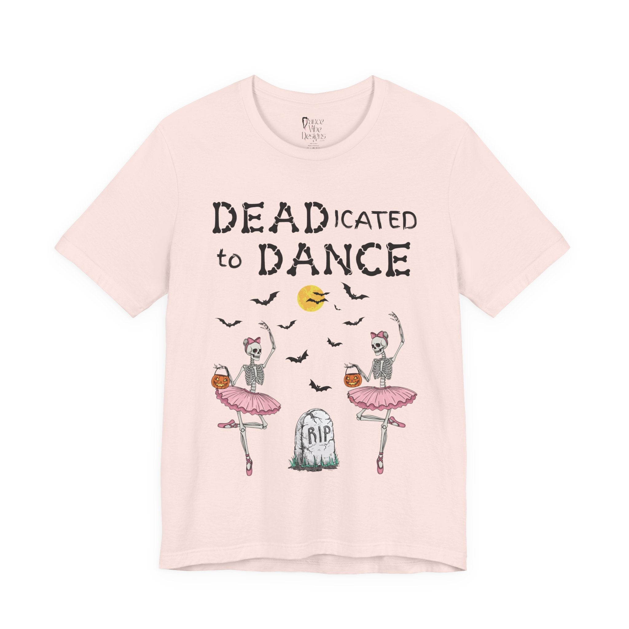 Adult Halloween Skeleton Dead-icated To Dance Graphic T-Shirt