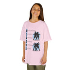Young girl wearing a youth Gildan 5000B heavy cotton t-shirt in light pink with dancing Hip Hop Couples