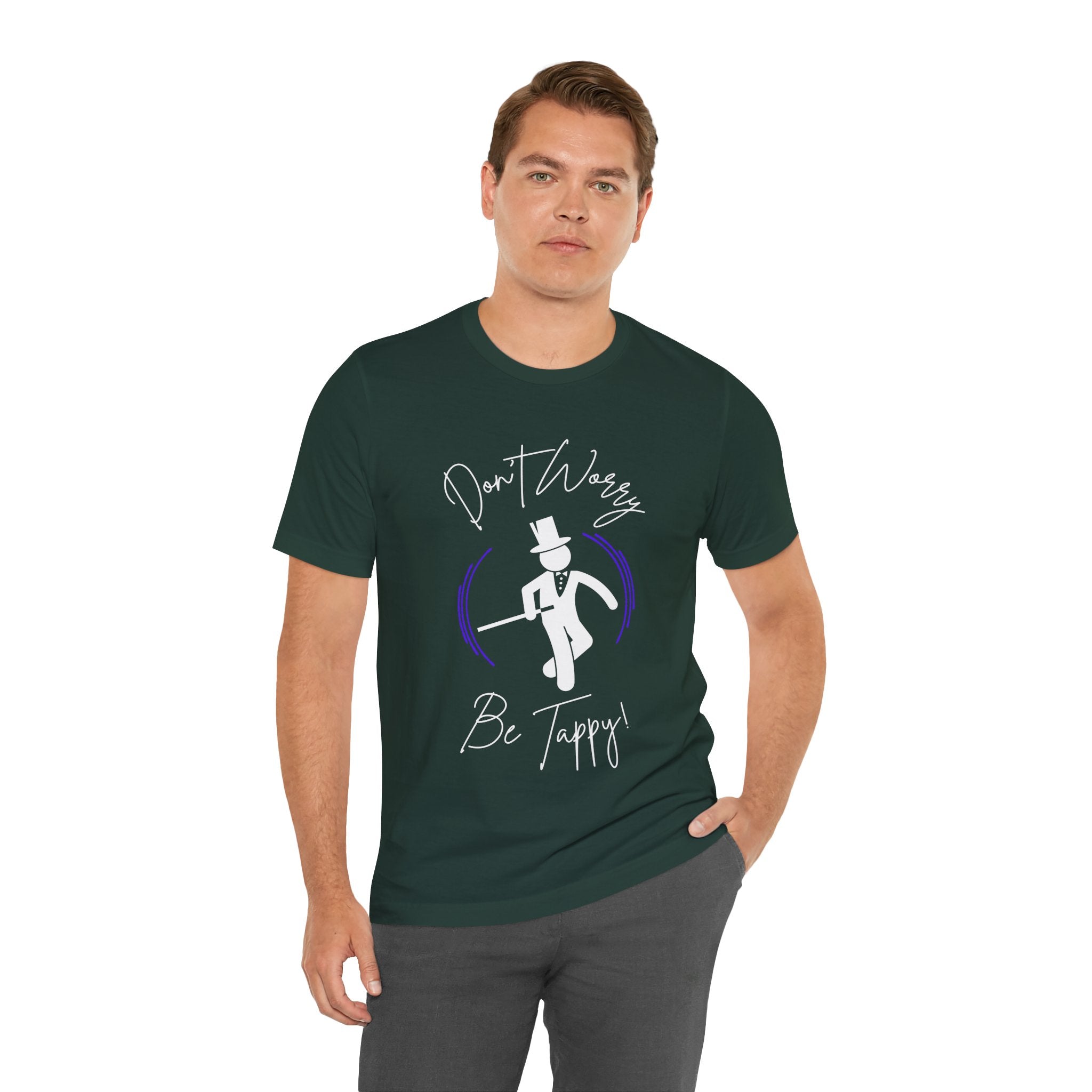Adult Tuxedo Don't Worry Be Tappy Tap Dance Graphic T-Shirt