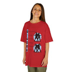 Young girl wearing a youth Gildan 5000B heavy cotton t-shirt in red with dancing Hip Hop Couples
