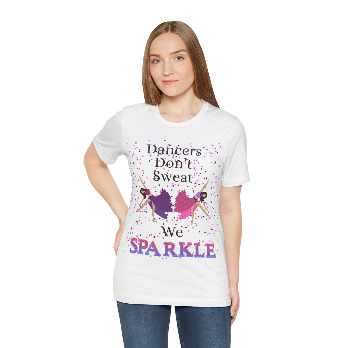 Adult Funny Dancers Don't Sweat We Sparkle Graphic T-Shirt