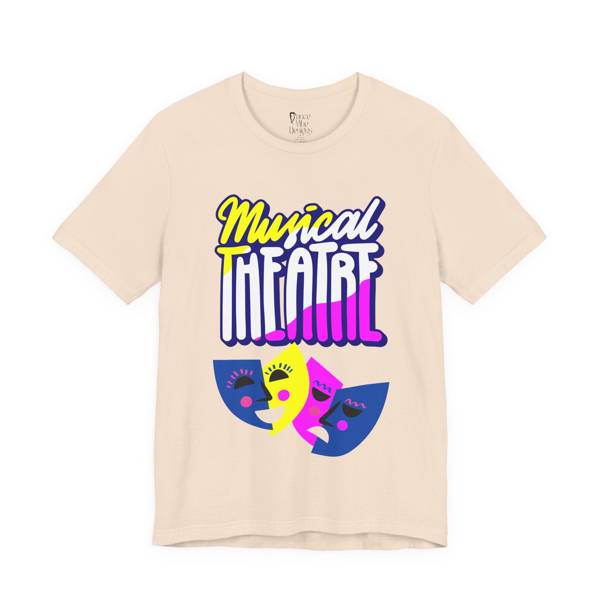 Adult Musical Theater Rainbow Mask Graphic T-Shirt
