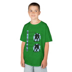 Young boy wearing a youth Gildan 5000B heavy cotton t-shirt in irish green with dancing Hip Hop Couples
