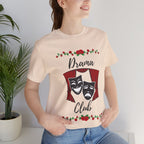 Adult Drama Club Masks Roses Graphic T-Shirt