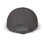Back view of a dark grey cap with an adjustable strap.