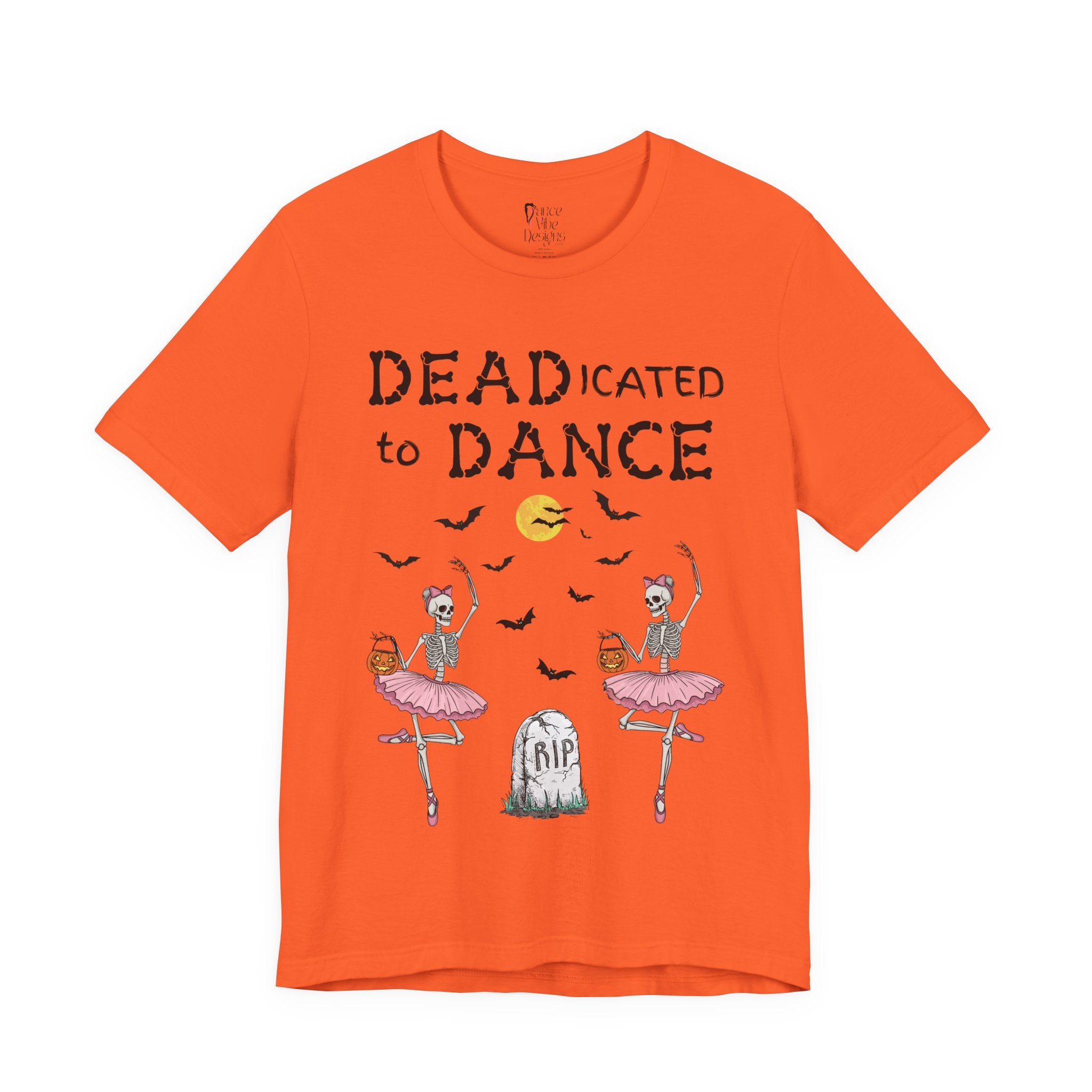 Adult Halloween Skeleton Dead-icated To Dance Graphic T-Shirt