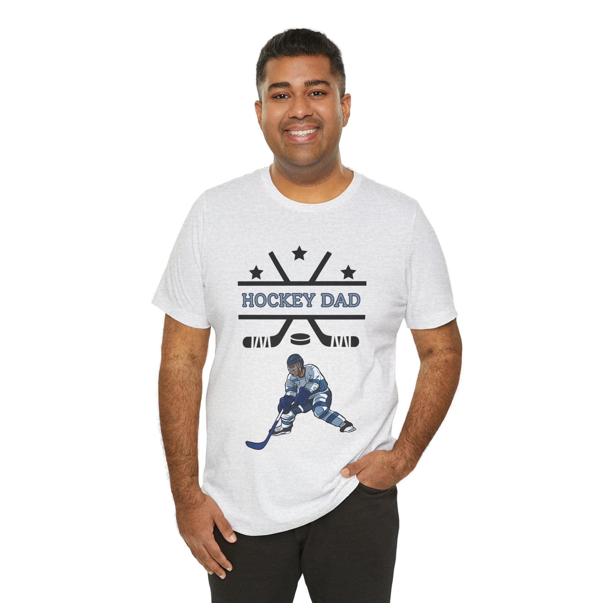 Adult Dad Hockey Son Graphic T-Shirt - Unisex Bella + Canvas 3001 Crew Neck Tee
