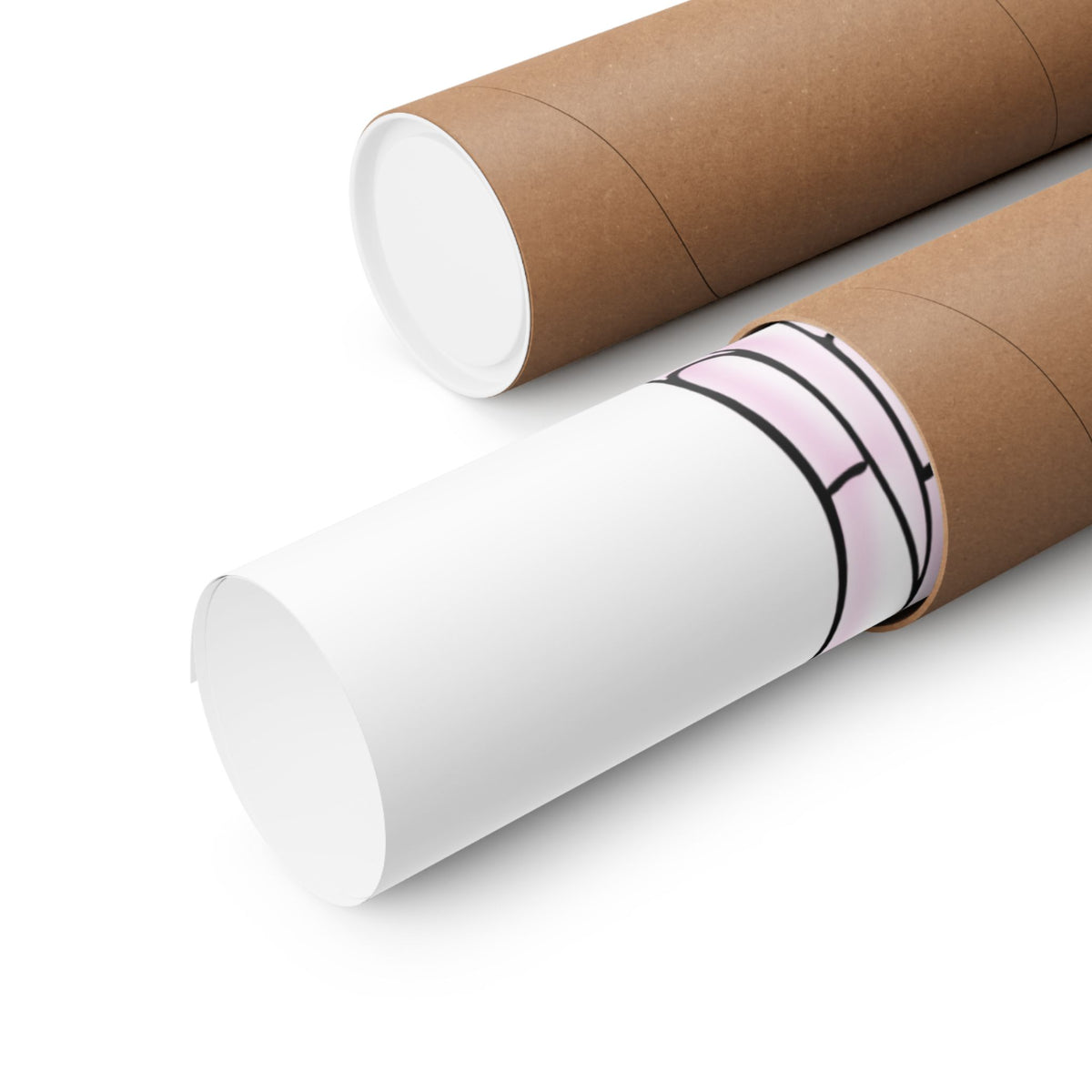 Rolled up ballet poster wall art in sturdy brown shipping tubes