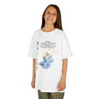 Young girl wearing a youth Gildan 5000B heavy cotton t-shirt in white with a Ballet text and graphic