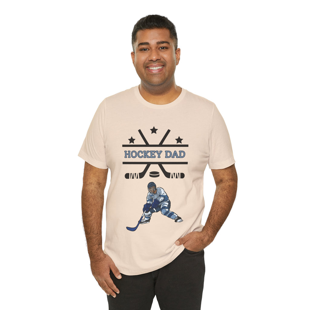 Adult Dad Hockey Son Graphic T-Shirt - Unisex Bella + Canvas 3001 Crew Neck Tee