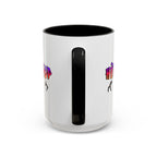 15oz white ceramic Hip Hop Dance mug with black handle and interior Handle view