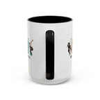 15oz white ceramic Born to Skate Skateboarding mug with black handle and interior Handle view