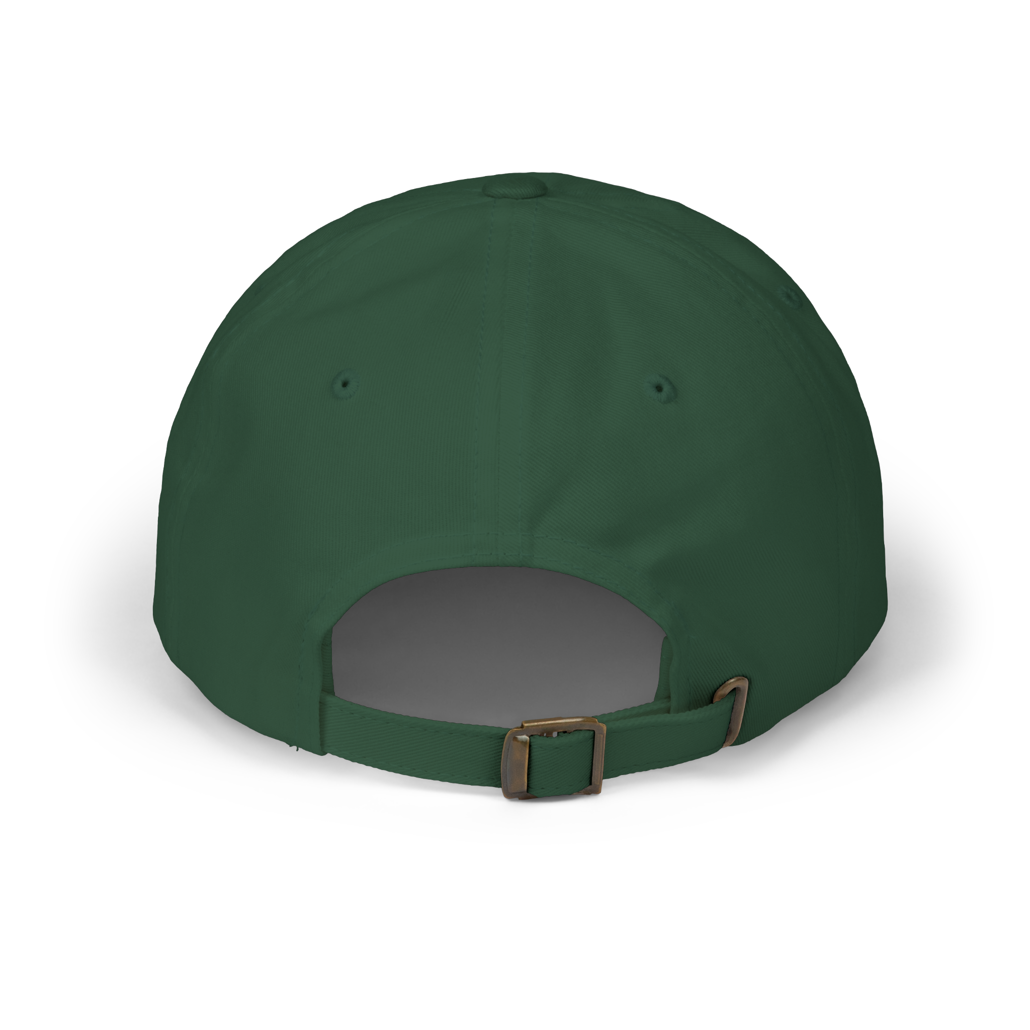 Back view of a spruce cap with an adjustable strap.